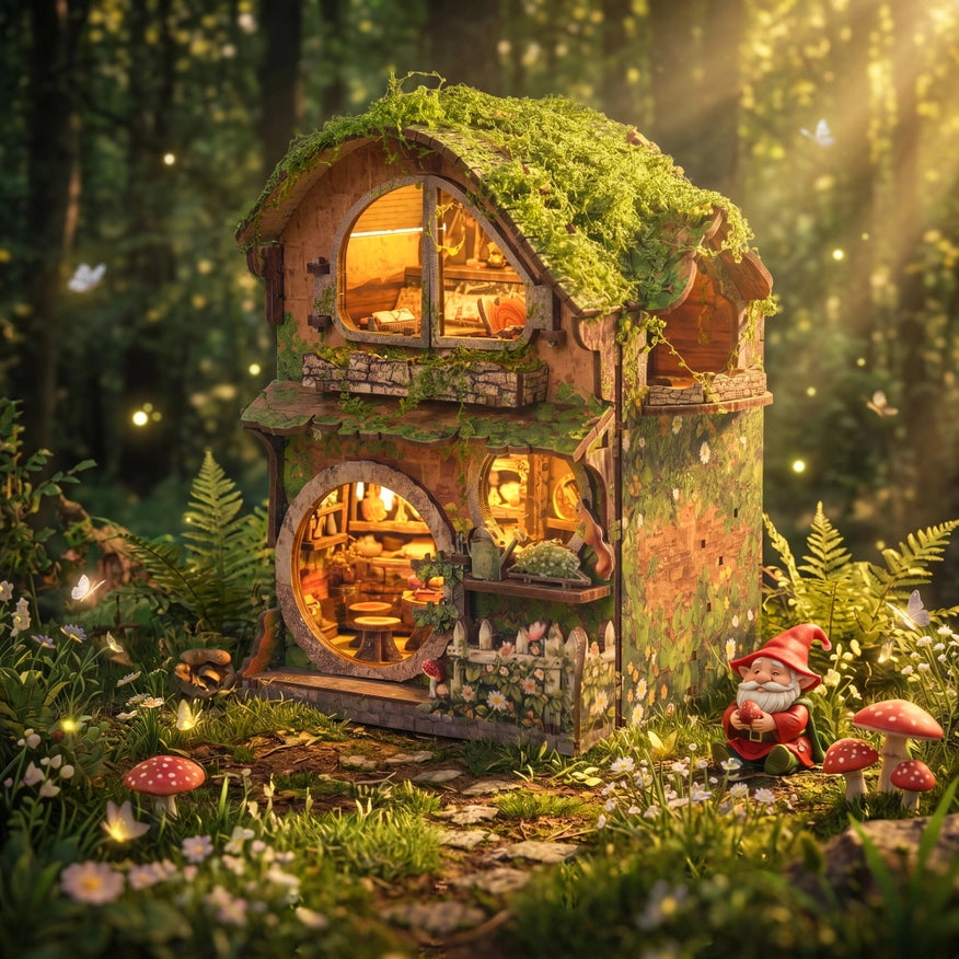 Miniature House Kit: Woodland Daisy Cabin