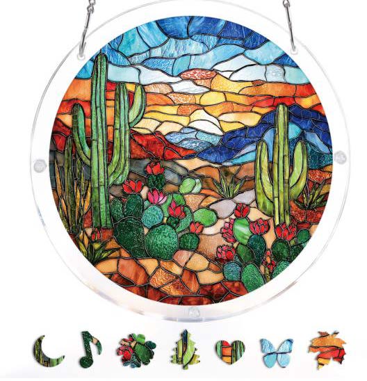 Acrylic Suncatcher Jigsaw Large: Desert Cactus 83pc