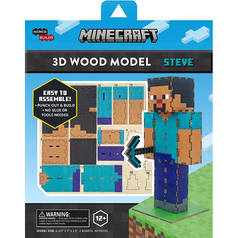 Minecraft: Steve 3D Wood Model Kit