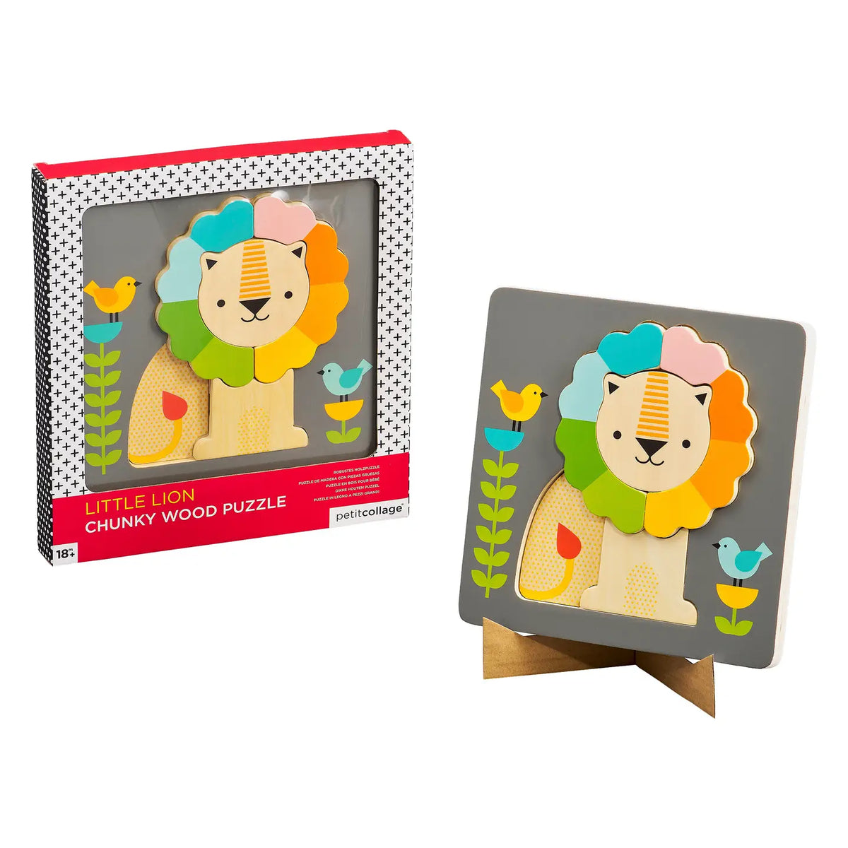 Little Lion Chunky Wood Puzzle 5pc