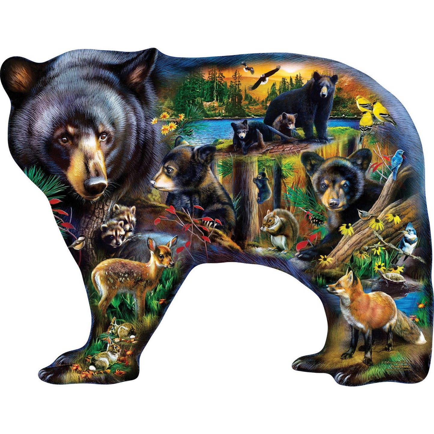 Wildlife of the Woods Bear Shaped 1000pc