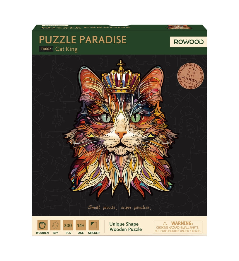 Cat King Wood Puzzle 200pc