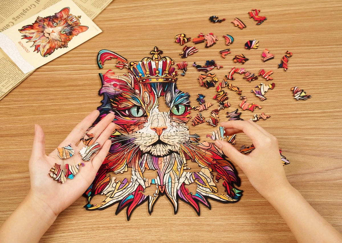 Cat King Wood Puzzle 200pc