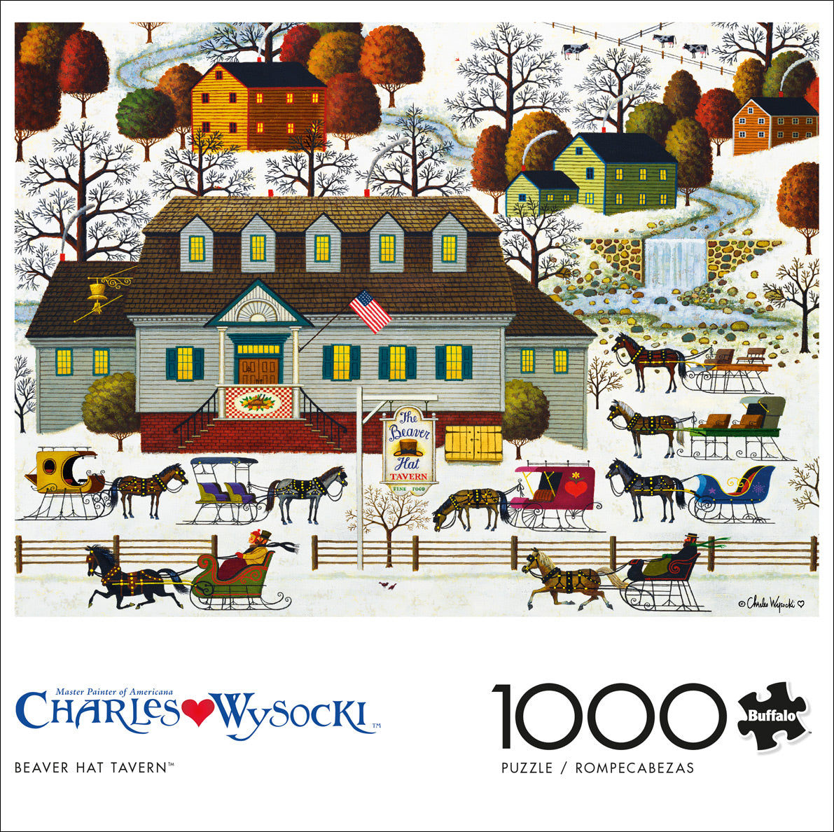 Charles Wysocki Beaver Hat Tavern 1000pc