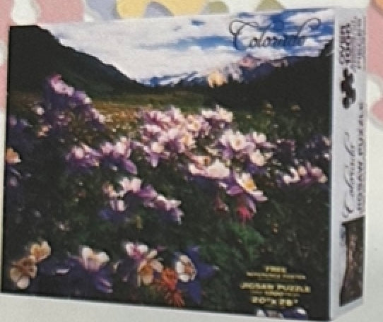 Colorado Columbines with Mountains 1000pc