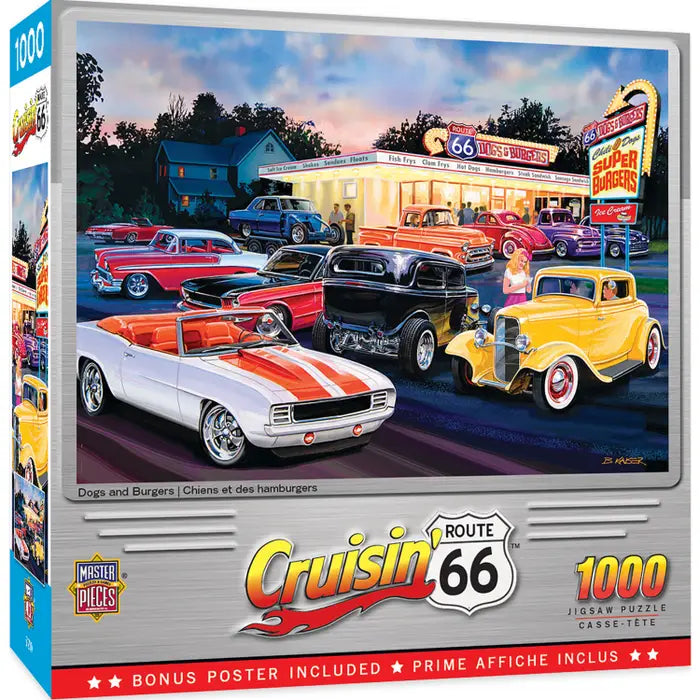Cruisin' Route 66 - Dogs & Burgers 1000pc