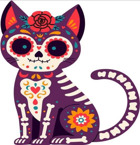 Dia de los Muertos - Cat Shaped 34pc