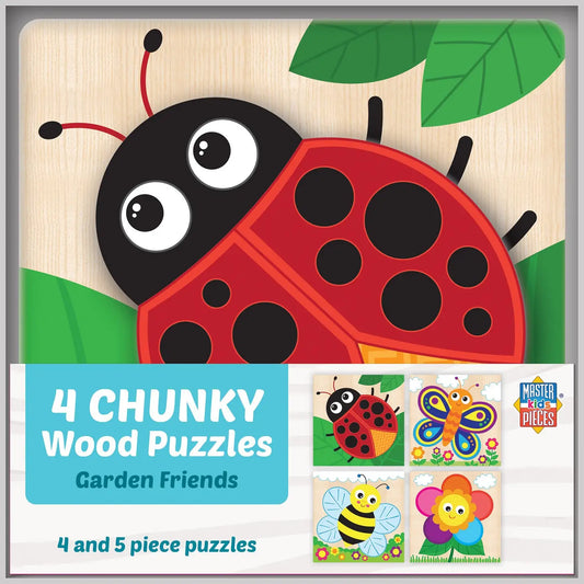 Garden Chunky Wood Puzzles 4-pack