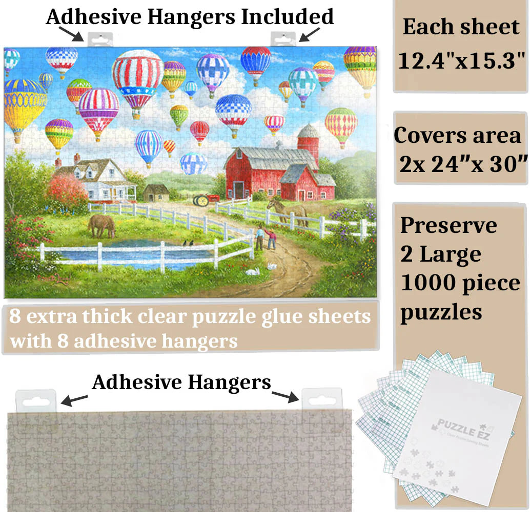 Extra Large & Thick Puzzle Glue Sheets (8) - Puzzle EZ
