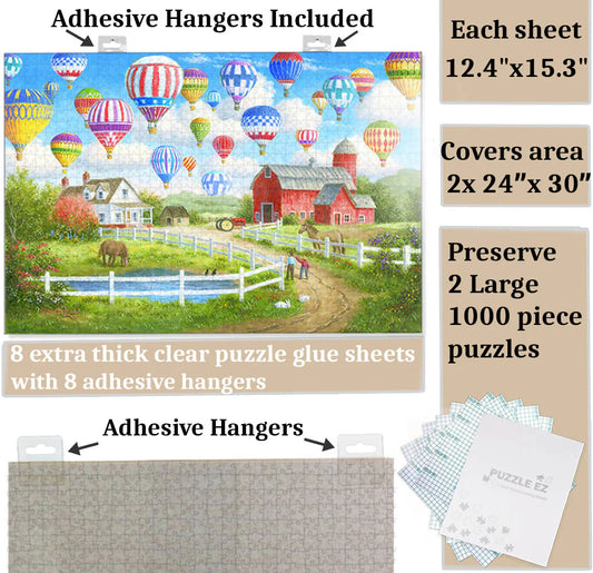 Extra Large & Thick Puzzle Glue Sheets (8) - Puzzle EZ