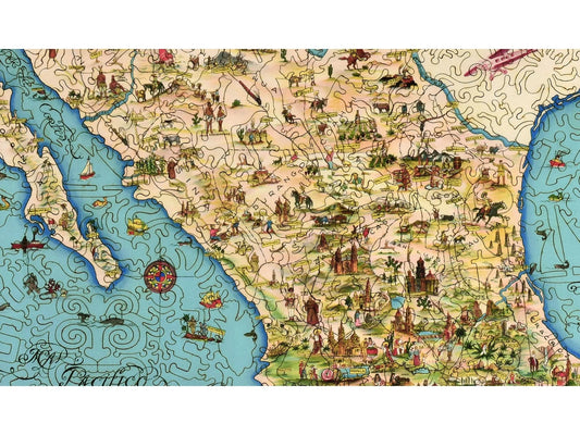 Illustrated Map of the Republic of Mexico 633pc