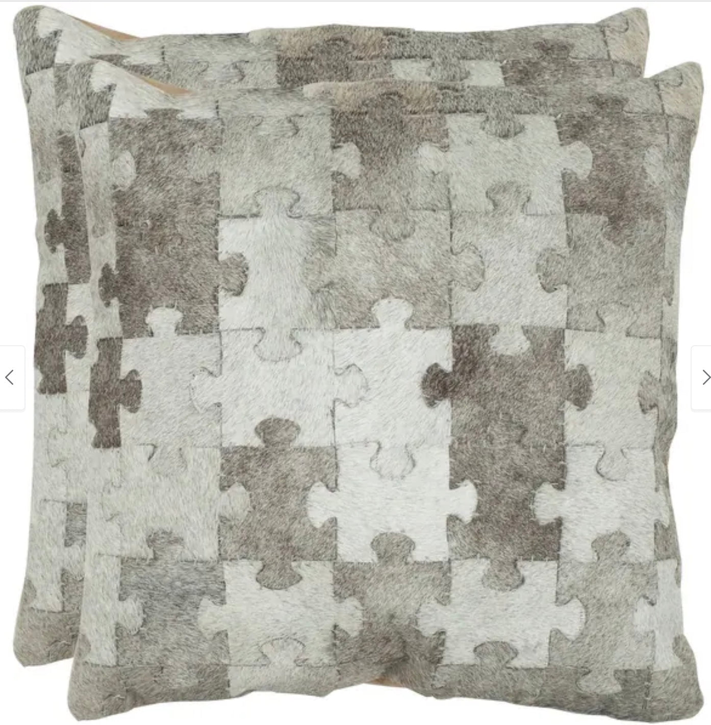 Cowhide Puzzle Grey Decorative Pillow - 1 Pillow