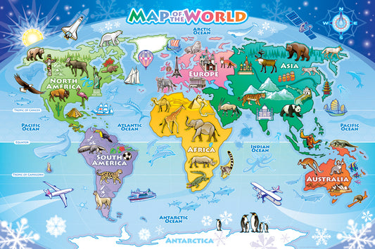 Map of the World (Floor) 35pc