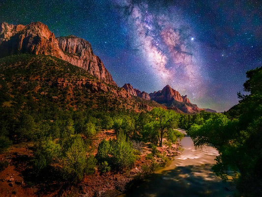 Milky Way Mountainscape, Zion National Park 385pc