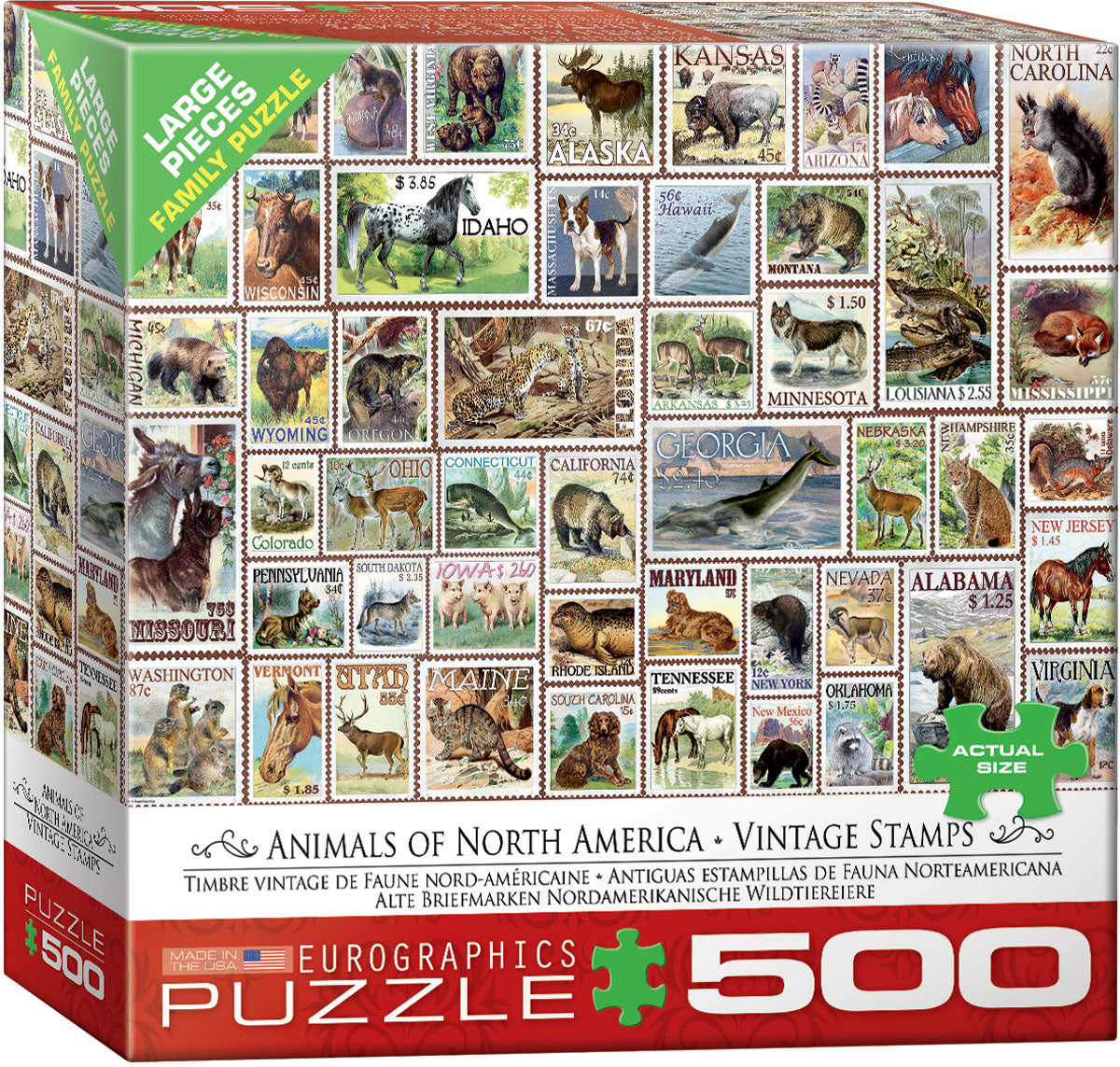 Animals of North America Vintage Stamps 500pc