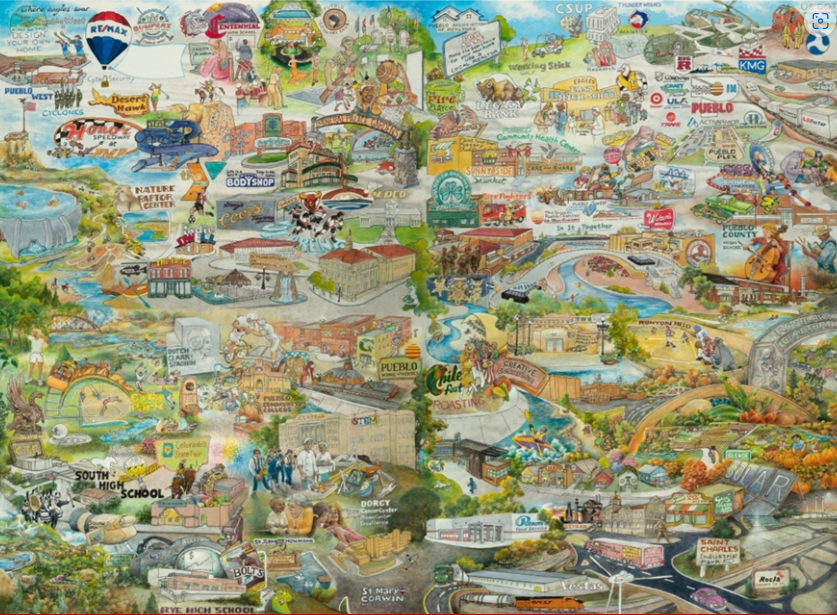 Pueblo Montage Poster