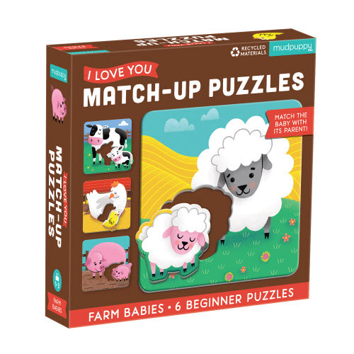 Farm Babies Matching Puzzles 6x2pc