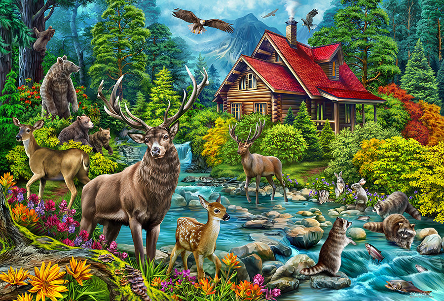 Red-Roofed Cabin 2000pc