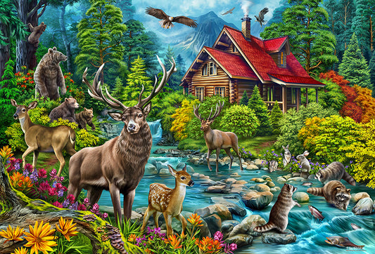 Red-Roofed Cabin 2000pc