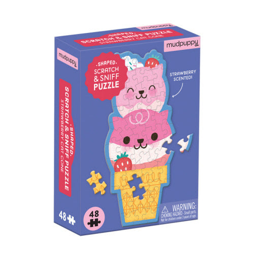 Strawberry Cat Cone Scratch & Sniff Mini 48pc