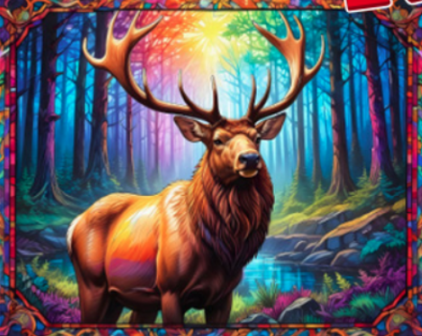 Stain Glass Elk 1000pc