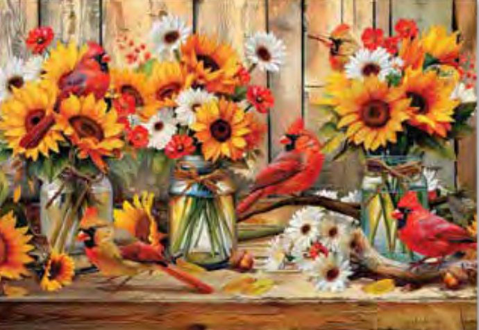 Cardinal Florals 1000pc