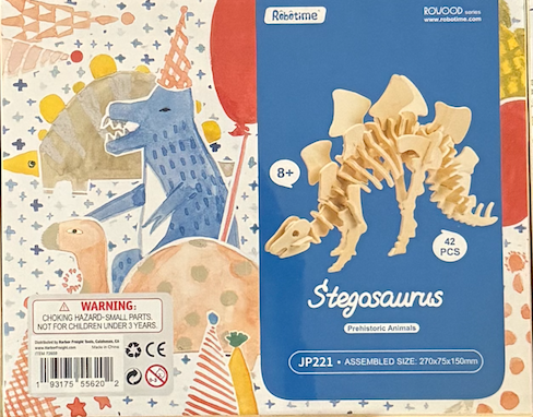 Stegosaurus 3D Wooden Model