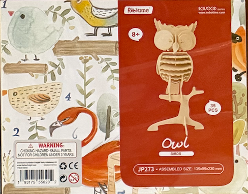 Owl 3D Wooden Model