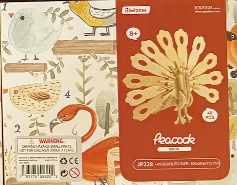 Peacock 3D Wooden Model