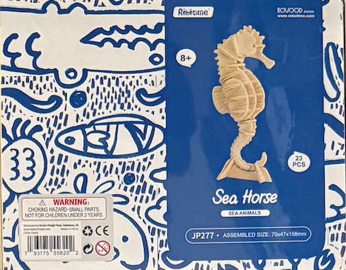 Sea Horse 3D Wooden Model