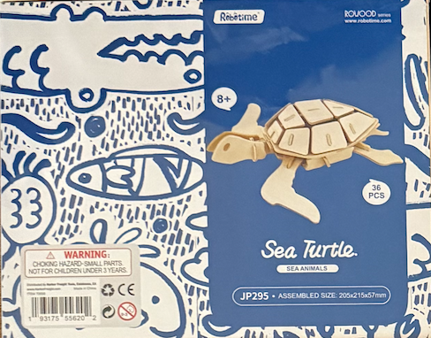 Sea Turtle 3D Wooden Model