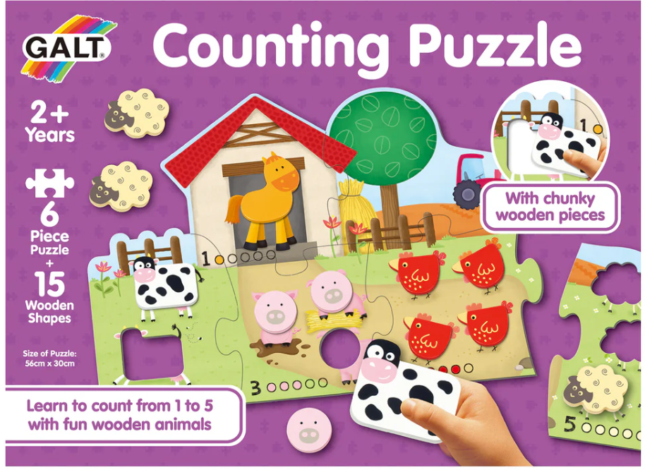 Counting Puzzle 15 Wood Animals 6pc
