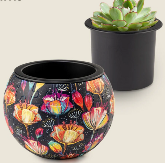 3D Puzzle Planter: Colorful Poppies 80pc