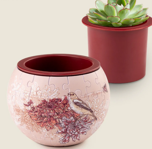 3D Puzzle Planter: Singing Birds and Flowers 80pc