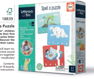 Spell A Puzzle Educational Puzzle
