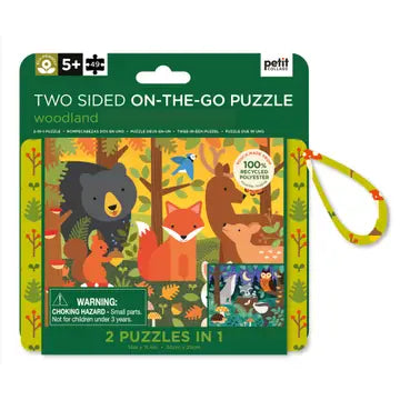 Two Sided On-The-Go Puzzle Woodland 49pc