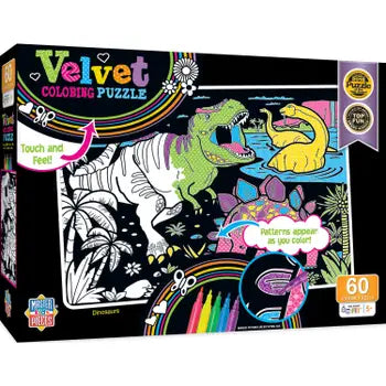 Velvet Coloring Puzzle - Dinosaurs 60pc