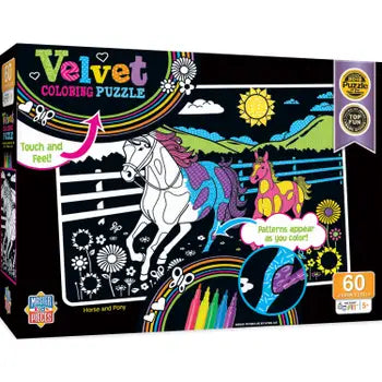 Velvet Coloring Puzzle - Horse and Pony 60pc