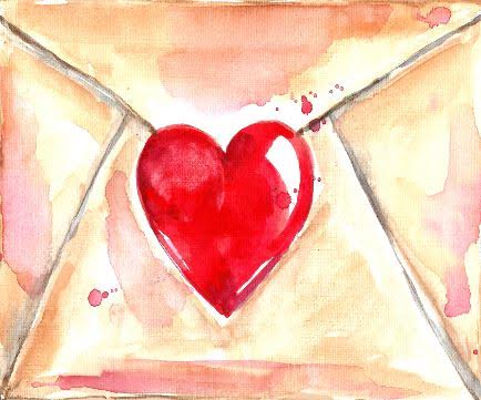 Watercolor Heart Postcard