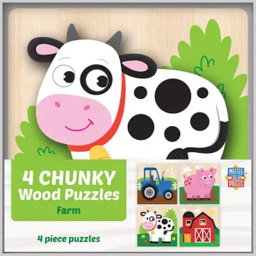 Farm Chunky Wood Puzzles 4-pack