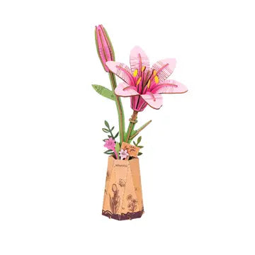 Wooden Flower: Pink Lily