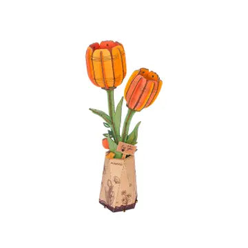 Wooden Flower: Orange Tulip