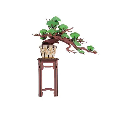 Wooden Flower: Evergreen Pine Bonsai