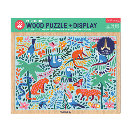 Rainforest Wood Puzzle + Display 100pc