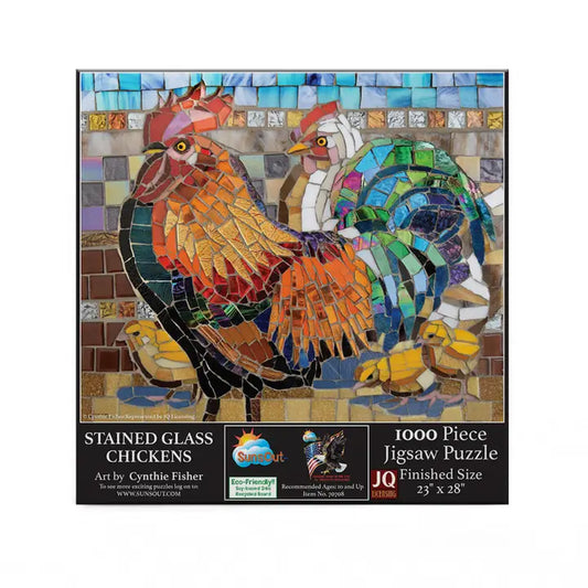 Stained Glass Chickens 1000pc