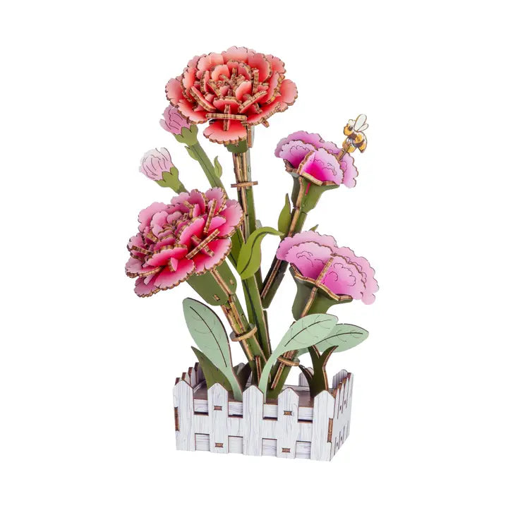 Wooden Flower: Carnation Bloom Set