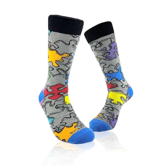 Jigsaw Puzzle Pattern Socks - Large