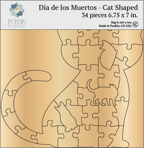 Dia de los Muertos - Cat Shaped 34pc