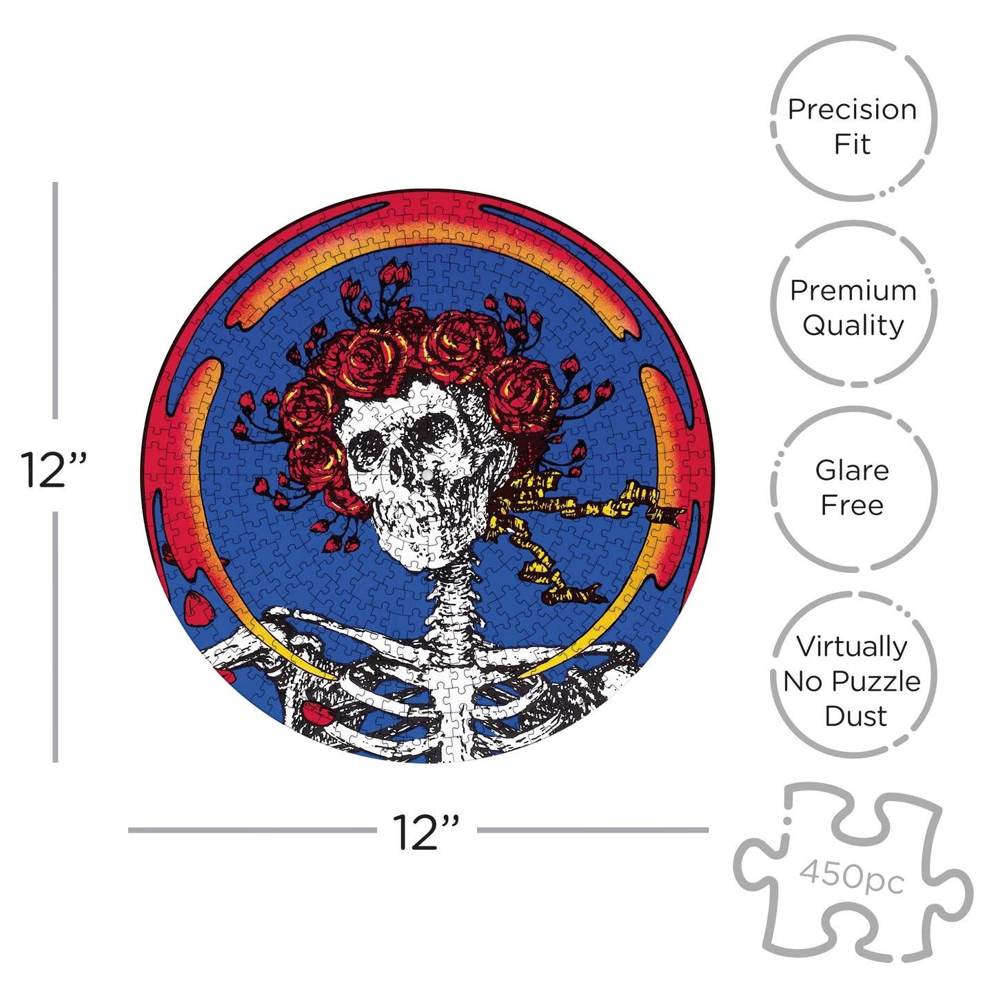 Vinyl Album Round: Grateful Dead Skull & Roses 450pc