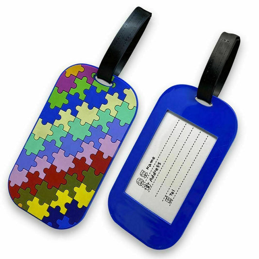 Colorful Jigsaw Puzzle Pattern - Luggage Tag